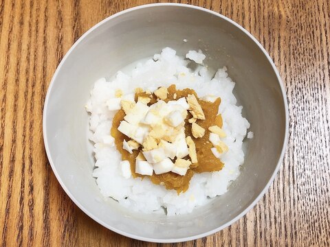 離乳食中期・後期！かぼちゃと玉子のおかゆ